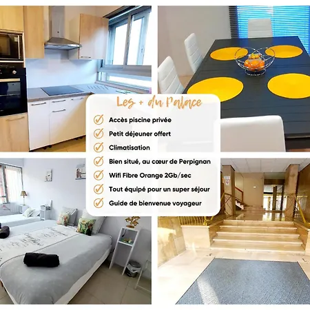 Apartment Sejour Avec Petit-dejeuner A La Demande Et Piscine A 20 Minutes De L'espagne A Le Palace Climatise *